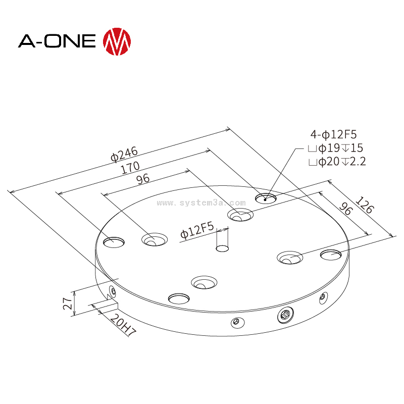 Fast manual zero point plate 3A-110243