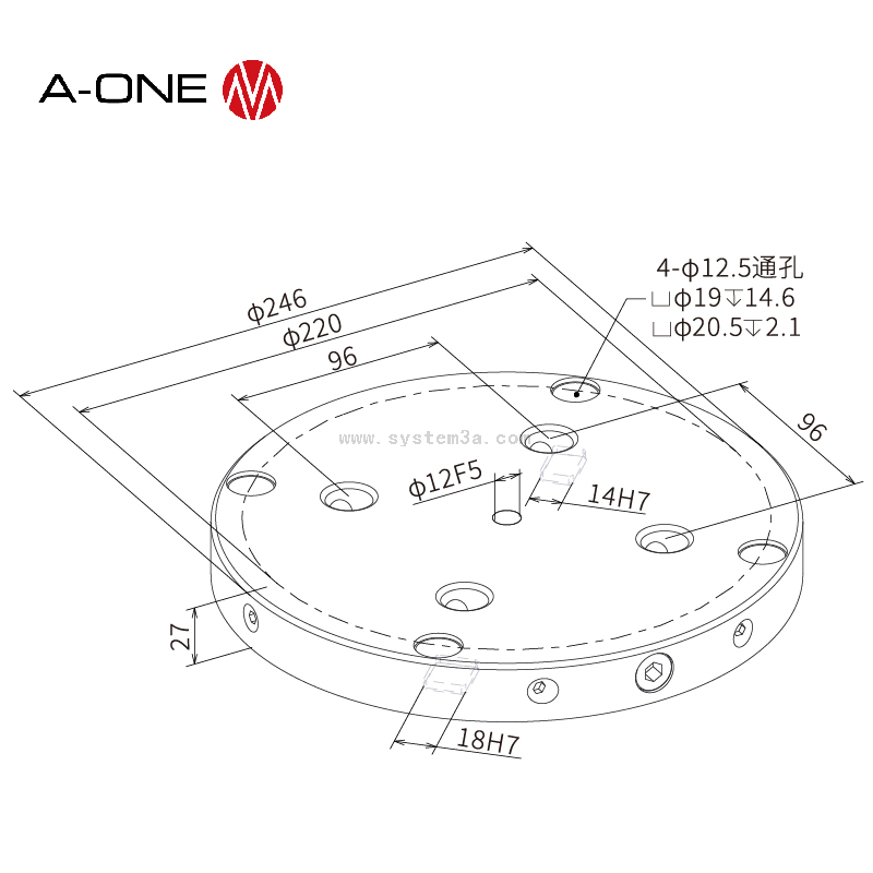 Fast manual zero point plate 3A-110250