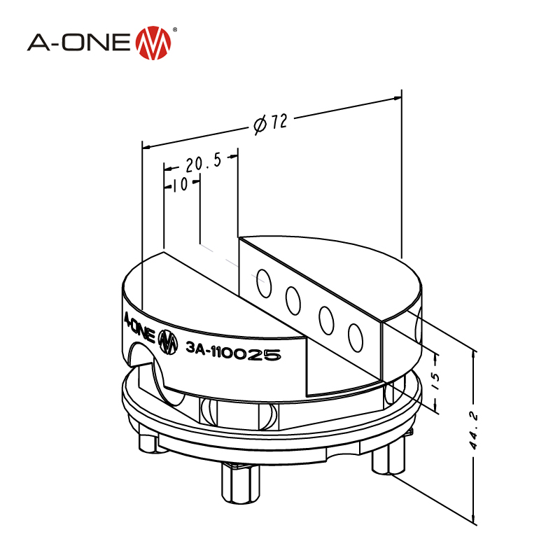 Uniholder Ø72 ； 6 Teile 3A-110025