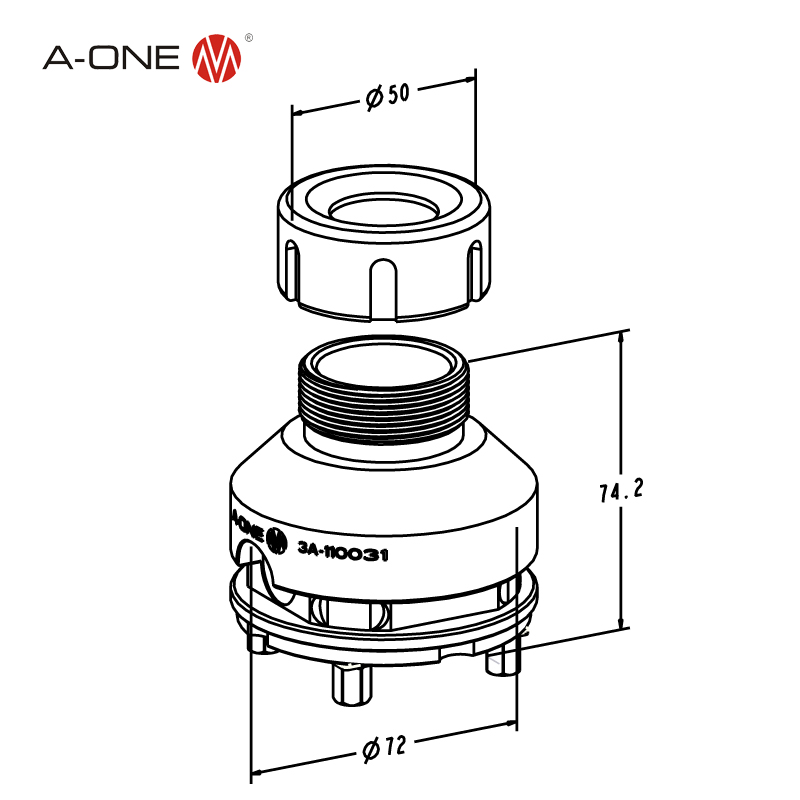 Collet chuck holder Φ72 3A-110031