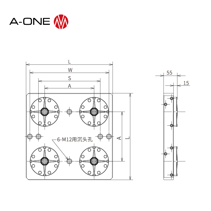 การวางตำแหน่ง zero-point chuck -quatro 3A-110107/3A-110108