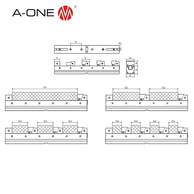 Multi-station flat vise 3A-110303/3A-110304