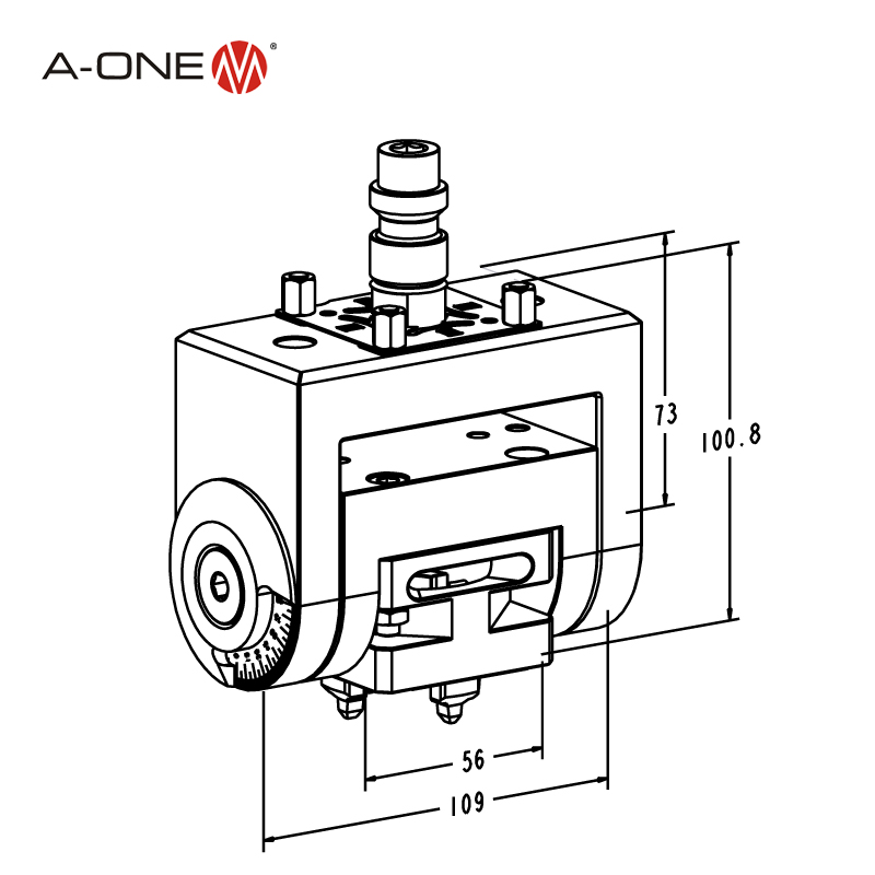 Angled clamping unit UnoSet for quick chuck50 3A-300050